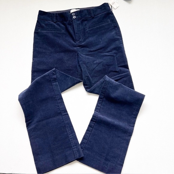 ANTHROPOLOGIE The Essential Collection Corduroy Straight Pants Anthro NEW Navy - Picture 2 of 6